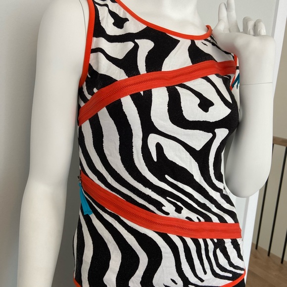 Zebra Printed Sleeveless Funky Top Small - Picture 2 of 14